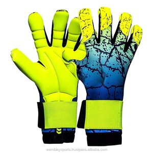 Gants de gardien de but de football à doigts entiers en PU, avec impression anti-dérapante, respirants, à fermeture auto-agrippante, sangle de poignet réglable, unisexe - Product Image 5