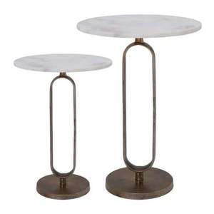 Modern <b>Marble</b> Top Nesting Coffee <b>Tables</b> with Metal Frame Living Room Furniture Center <b>Table</b> - Product Image 1