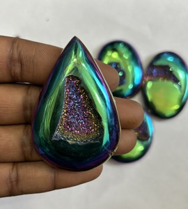 Lote al por mayor de cabujones de ágata Druzy Aura de titanio arcoíris, piedra natural teñida, ágata Aura de titanio, ágata Druzy - Product Image 3