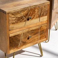 Table de chevet Vandana Orion Merino, table de nuit moderne en bois pour intérieurs minimalistes