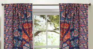 Curtain Peacock Mandala Floral Door <b>Window</b> <b>Cover</b> Drape Cotton Wall Hanging Home Decor Multiple Color By Indian Consigners - Product Image 4