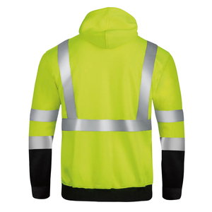 Chaqueta de Seguridad de Alto Contraste con Franjas Reflectantes, Diseño de Cierre Completo, Resistente a la Suciedad, Ropa de Trabajo Industrial, Prendas de Seguridad - Product Image 2