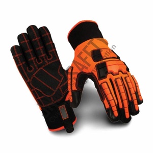 ถุงมือป้องกันการสั่นสะเทือนสำหรับงานอุตสาหกรรม ป้องกันการบาด ทนความร้อน ป้องกันแรงกระแทก ทำจากหนังสังเคราะห์ ป้องกันการบาดเจ็บในการทำงาน พร้อมยางป้องกัน - Product Image 1