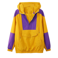 Veste coupe-vent unisexe personnalisable avec logo de fraternité, style demi-zip, imperméable, à capuche
