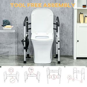 Adjustable Height Toilet Safety Rails Stainless Steel Shower <b>Grab</b> <b>Bar</b> Hospital Walking Aid - Product Image 6