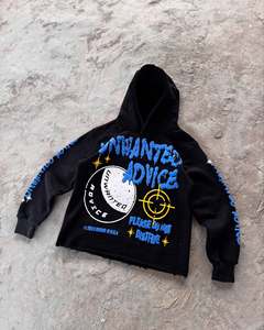 เสื้อฮู้ดดี้แบบสวมหัว 480 GSM ผ้าฝ้าย 100% ทรงโอเวอร์ไซส์ ล้างสีแบบแอซิดวอช พร้อมโลโก้แบบดิสเทรส จัดส่งรวดเร็ว - Product Image 6