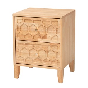 Modern Kayla Nightstand Solid Teak Wood <b>High</b> Quality Natural Finish 2 Drawers Bedroom Furniture Home Use - Product Image 1