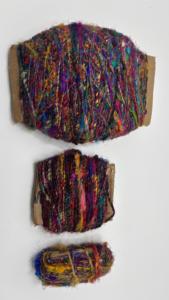 Hilo de Seda de Sari Reciclado en Bola, Multicolor, Hilado a Mano para Tejer, Crochet y Manualidades Textiles - Product Image 4