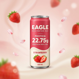 เครื่องดื่มเสริมโปรตีนนมปั่นรสช็อกโกแลต ยี่ห้ออีเกิ้ล โปรตีน 22.75 กรัมต่อหนึ่งหน่วยบริโภค ปริมาณ 330 มล. รับผลิตแบบ OEM ODM ขายส่ง - Product Image 2