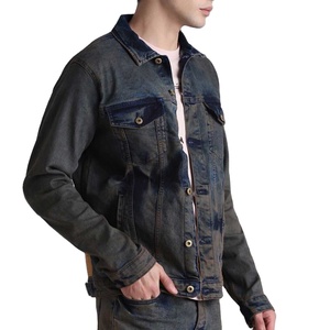 Chaqueta vaquera para hombre con embalaje personalizado de fabricante pakistaní, chaqueta vaquera desteñida al sol con lavado ácido de calidad premium a precio barato para hombre - Product Image 4