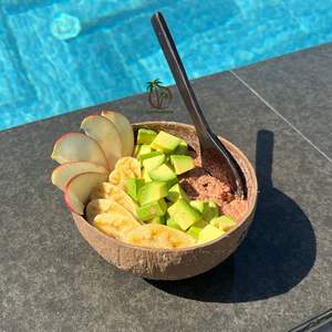 Juego de tazones de coco natural de 13-14 cm y 16 cm, cuchara de madera de coco/artículos de cocina ecológicos hechos a mano, venta al por mayor de fábrica - Product Image 2