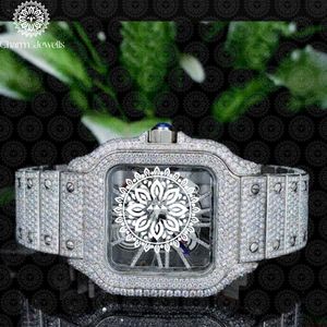 Charm_Jewells Luxury Women Stainless Steel <b>Mechanical</b> <b>Watch</b> Rectangle Case 38mm Sapphire Crystal Diamond Bracelet Fashion - Product Image 3