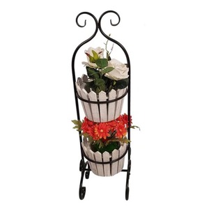 Indoor Metal Planter with Stand for Modern Living Spaces Elegant Stand With <b>Ceramic</b> <b>Pots</b> - Product Image 1