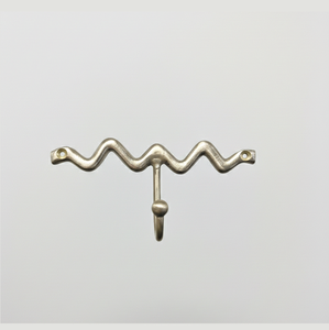 Handcrafted Brass Wavy Wall <b>Hook</b> Decorative Metal Zig Zag Single Robe <b>Hook</b> Luxury Home Decor Modern Abstract Wiggle <b>Coat</b> Hanger - Product Image 6