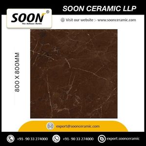 MARMO PULPIS CHOCO Glossy Porcelain Floor Tiles 800x800mm Polished Stone Imitation Texture Non-Slip For Living Room Interior Use - Product Image 2