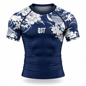 Camiseta Deportiva de Compresión para Hombre, Manga Corta, Protección contra Rozaduras, Secado Rápido, Transpirable, para MMA, Gimnasio y Entrenamiento - Product Image 1