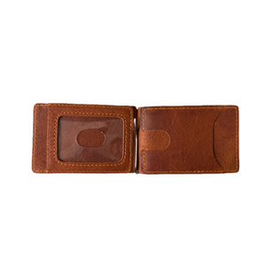 Wholesale Vintage Handmade Stitching Money Clip <b>Wallet</b> <b>RFID</b> Blocking Card Holder <b>Men</b> Cow Leather Strong Magnet - Product Image 4