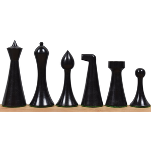 Wholsale Herman Ohme Minimalist <b>Chess</b> Set - <b>Chess</b> <b>Pieces</b> Only- Weighted Ebonised Boxwood - Product Image 2