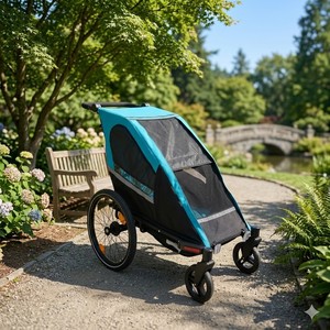 Remolque de Bicicleta para Bebé 3 en 1 TC-2024S, Silla Individual, Carrito, Estructura de Aluminio, Sistema de Suspensión - Product Image 4