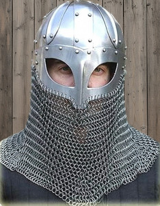 Medieval Viking Helmet Handmade Polished Silver-Plated Steel Armor Cosplay Costume OEM - Product Image 4