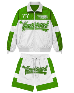 Custom High Quality Solid Lightweight Windbreaker Nylon Polyester Short <b>Set</b> Breathable Windproof Zipper Jacket Shorts <b>Set</b> - Product Image 5