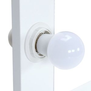Toeletta Bianca FCH con Specchio Singolo, 2 Cassetti, Lampadine e Struttura in Acciaio - Product Image 2