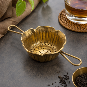 Brass Tea Filter Strainer Fine Mesh Tea Infuser for Loose Leaf Tea Reusable Brewing Filter with Handles for <b>Teapot</b> - Product Image 2