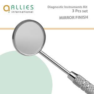 Kit d'examen dentaire professionnel en acier inoxydable – Ensemble d'instruments de diagnostic : miroir, sonde, forceps, plateau, manuel - Product Image 4