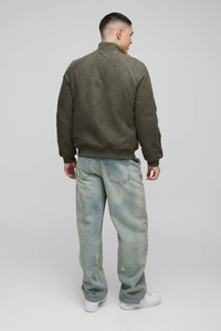 Chaqueta Bomber Casual para Hombre, Estilo Urbano, con Cierre de Cremallera, Cuello Redondo, Bordado de Conejo, Estilo Piloto, Holgada, para Invierno - Product Image 2