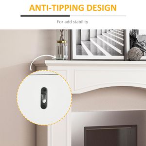 Cornice per Caminetto Moderna Bianca da 29 Pollici con Motivo Geometrico Decorativo, Set Eleganti e Accessori per Caminetti - Product Image 5