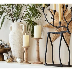Porte-bougie renne noir, décoration festive élégante pour cheminée, décoration de fête et de table pour événements - Product Image 4