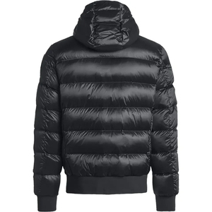 Blouson matelassé noir à capuche pour homme, rembourré en fibre de polyester, imperméable, réversible, coupe-vent, fermeture éclair, décontracté, hiver, col montant - Product Image 5