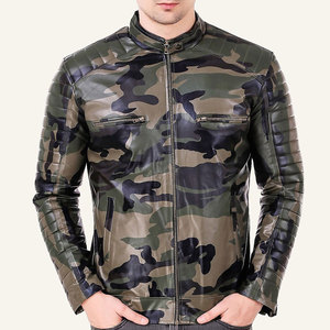 High Quality Street Wear Zipper Style <b>Men</b> Leather <b>Jacket</b> Breathable Stand Collar Full Sleeve Leather <b>Jacket</b> - Product Image 4