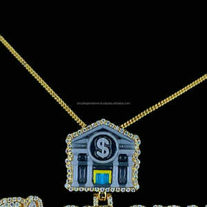 Pendentif Moissanite Hiphop personnalisable en argent 925 avec lettre de nom plaquée or et caution VVS pour les fêtes - Product Image 5