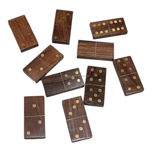 Jeu de dominos en bois coloré moderne et écologique, personnalisable en gros, double six avec boîte en bois colorée, 28 pièces - Product Image 4