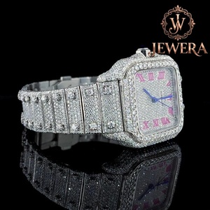 Luxury Bling Hip Hop Moissanite Diamond Watch with Precision Quartz Movement for Everyday Wear and Business Gifts for Sale - Product Image 3