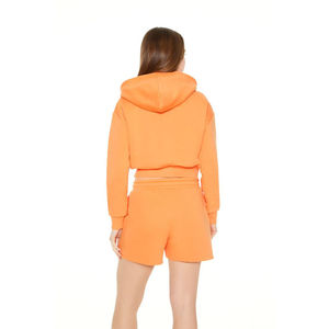 Sudadera con capucha de invierno personalizada para mujer, oversize, para fitness, con cremallera y cordón, estilo casual, corte holgado, crop top, lavada - Product Image 3