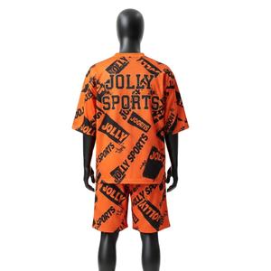 Ensemble short et maillot de football pour homme, 150 GSM, polyester léger, maille orange, sublimation intégrale, logo personnalisé - Product Image 2