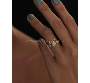 Igi/gia แล็บตัดเพชรวินเทจ14K สีเหลืองแหวนแต่งงาน/งานหมั้นใส่ได้ทั้งชายและหญิงสีขาวทองคุณภาพดีสำหรับงานปาร์ตี้ครบรอบ-คุ้มค่า - Product Image 4