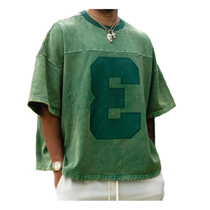 T-shirt Oversize en Coton à Épaules Tombantes pour Homme, Style Streetwear Décontracté, Fournisseur d'Usine, Commande en Gros - Product Image 4