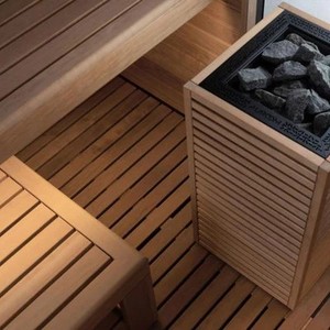 Sauna Exterior Tradicional con Vista al <span class=keywords><strong>Lago</strong></span>, con Calentador de Leña, Ecológica, Exterior de Madera Natural, Cabina de Spa Montada en <span class=keywords><strong>la</strong></span> Cubierta - Product Image 6