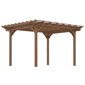 Pergola da Giardino Moderna 12x10 piedi in WPC Marrone per Piante Rampicanti, Struttura Robusta per Patio e Terrazza - Product Image 1