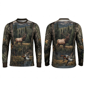 Men's Full Sleeve <b>Camo</b> Animal Printed Hunting Shirt Waterproof Breathable Polyester Outdoor <b>Top</b> Autumn Wear - Product Image 1