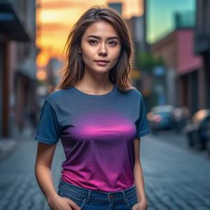 Hot & Sexy Women's 100% Cotton O-Neck Scoop Hem T-Shirt Decoración de letras gráficas de moda Camisetas en blanco para damas - Product Image 1