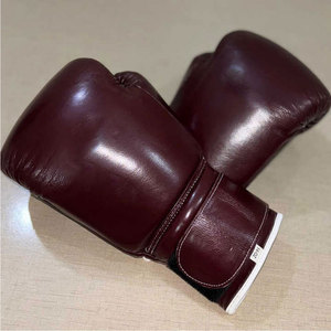 Customizable High-quality PU Leather Boxing Gloves Breathable Moisture-wicking Adjustable Wrist <b>Strap</b> Hook Loop Closure for - Product Image 1