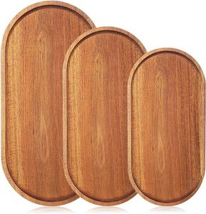 Plateau de service personnalisé en bois d'acacia et métal, design moderne et écologique, pour la décoration de la maison, présentoir à bougies décoratif - Product Image 6