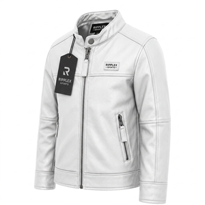 Smart kids leather <b>jacket</b> offering premium comfort durable construction stylish appearance and all season versatility - Product Image 2