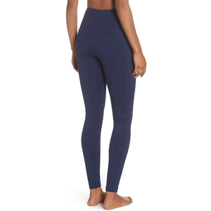 Custom Made Solid Color Spandex Sport High Waist Yoga <b>Leggings</b> Breathable Knitted High Quality - Product Image 4