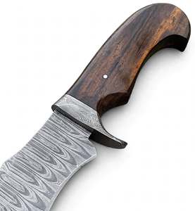 Cuchillo utilitario de hoja fija de acero de Damasco hecho a mano con mango de palisandro personalizado y bolster de Damasco EDC - Product Image 3