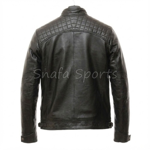 Veste en cuir noire personnalisée avec logo pour hommes, respirante, décorative, grande taille, idéale pour la saison hivernale, meilleures vestes en cuir pour hommes - Product Image 2